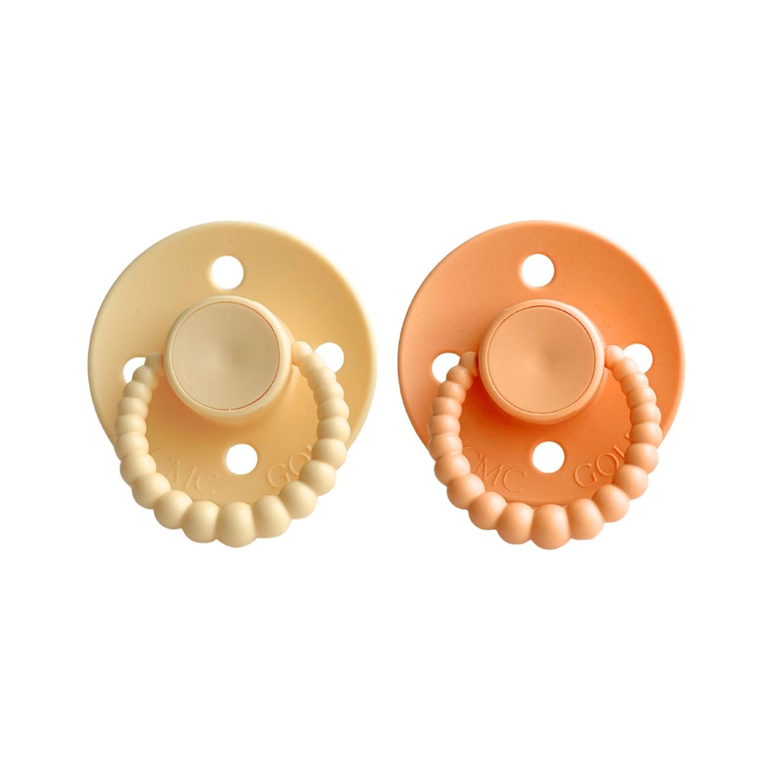 CMC 'Bubble' Dummies Pale Yellow + Sweet Peach