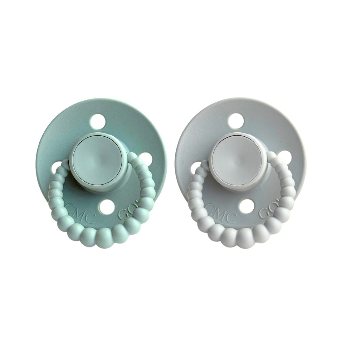 CMC 'Bubble' Dummies Sage + Light Grey