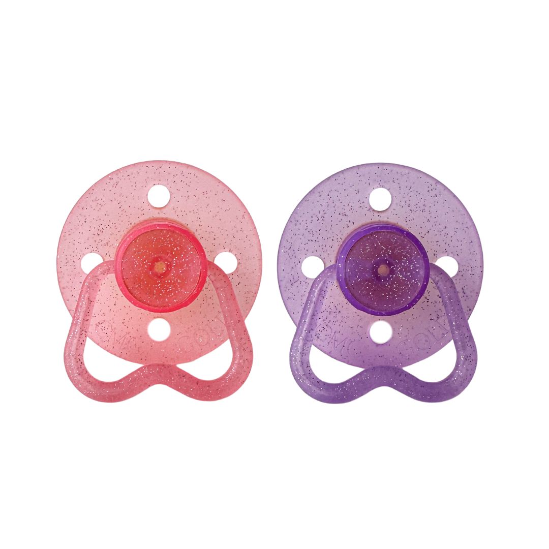 CMC 'Hold Me' Dummies Glitter Baby Pink + Lavender