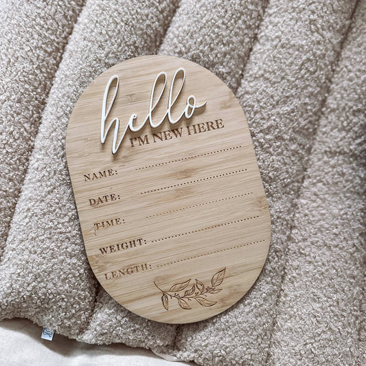 3D Rounded Birth Announcement Plaque