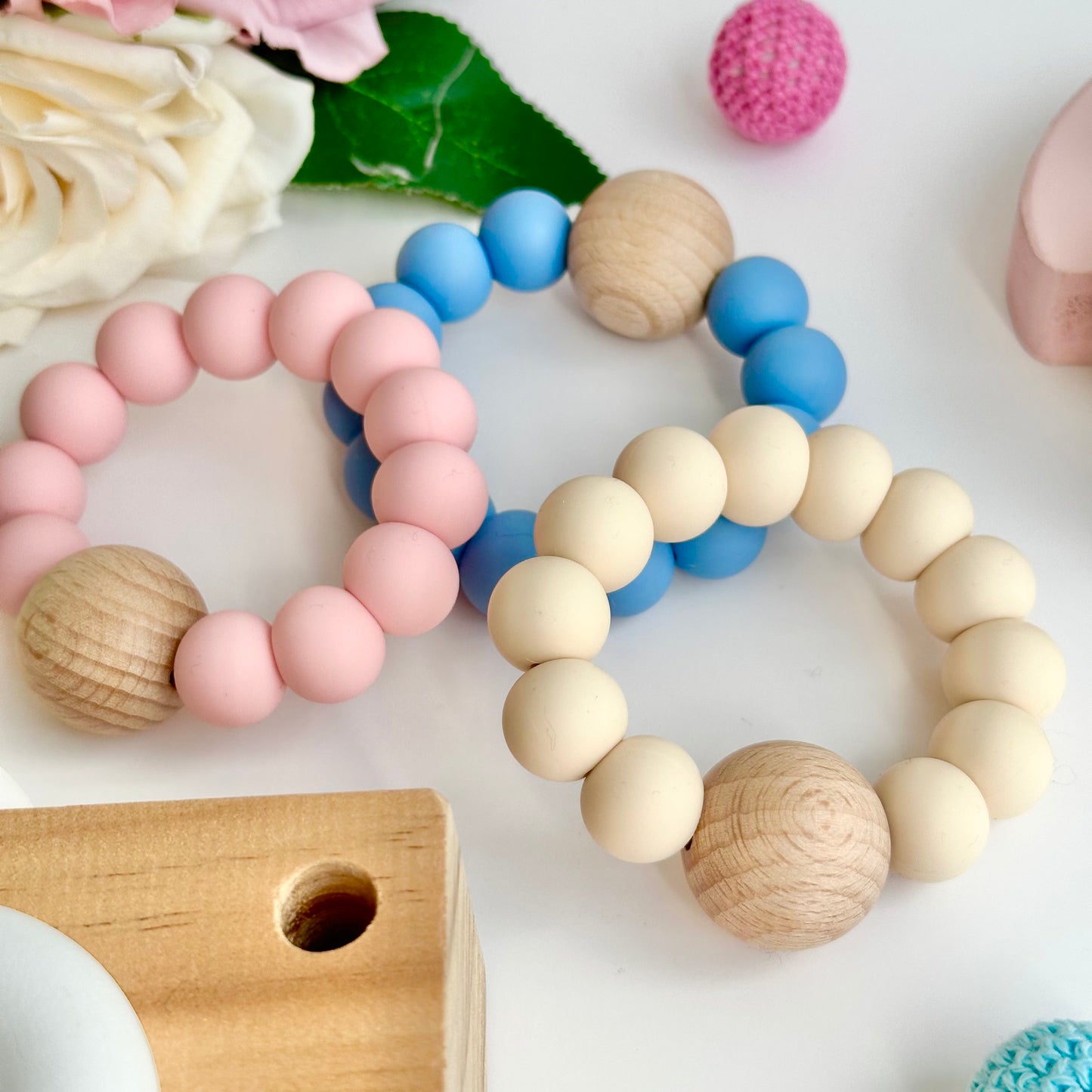 Beech Wood & Silicone Teether