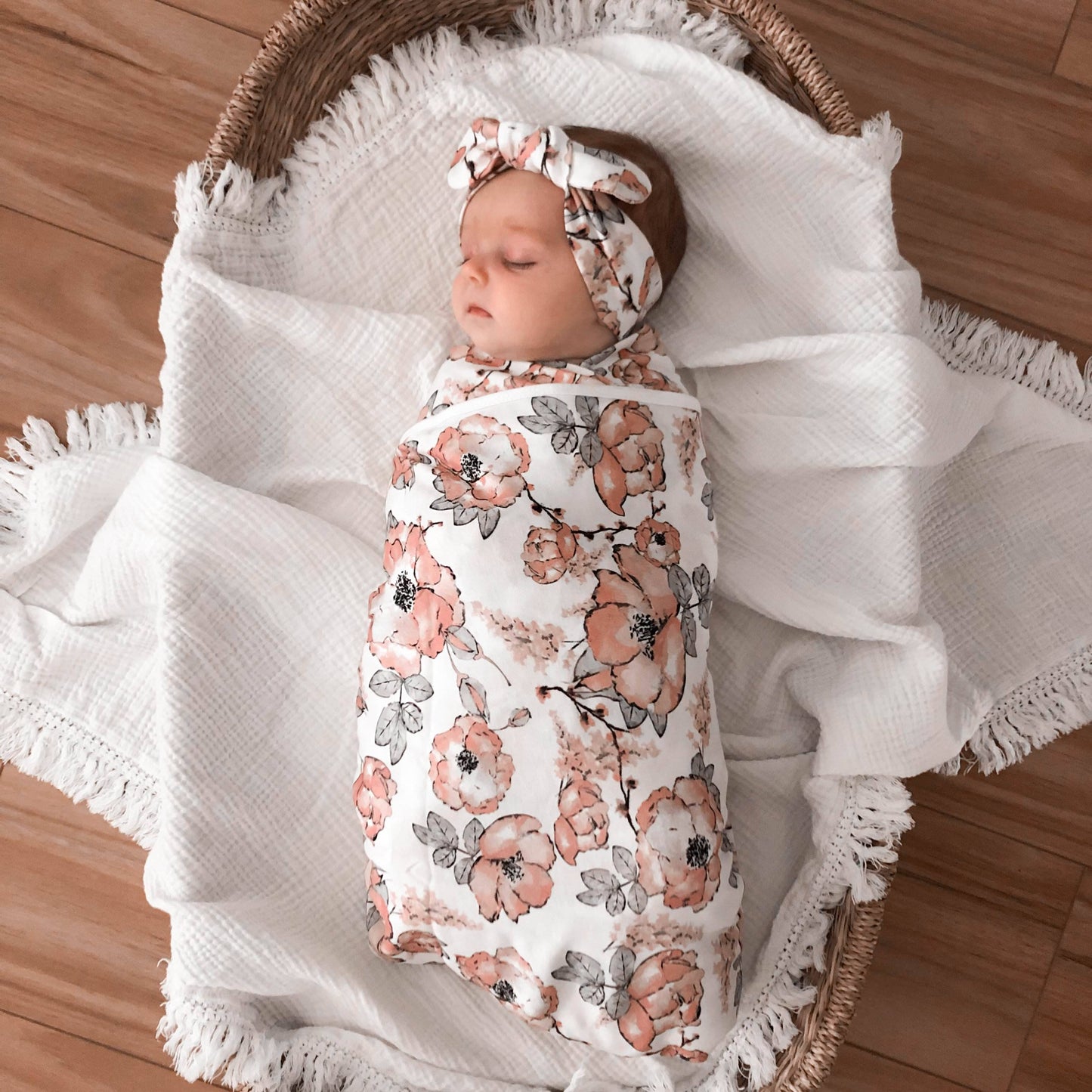 Blushing Bloom Floral Swaddle Set