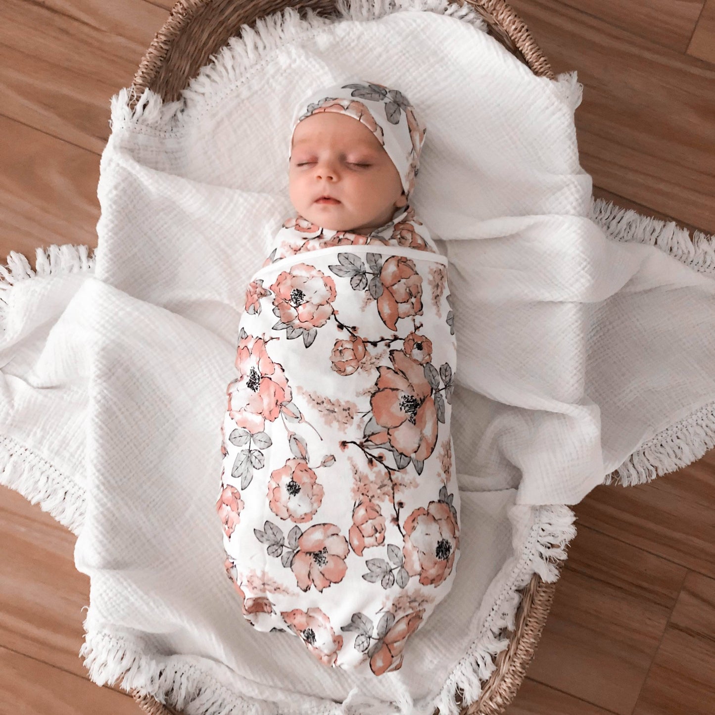 Blushing Bloom Floral Swaddle Set