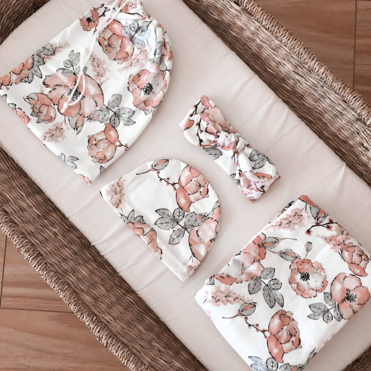 Blushing Bloom Floral Swaddle Set